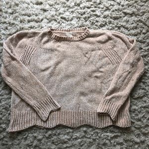 Altar’d State Cream Scalloped Chenille Sweater